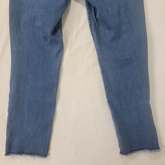Vintage X America Women's Blue Denim Jeans Button Up High Rise Skinny Ankle 10 - Picture 7 of 10
